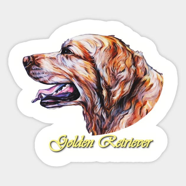 Golden Retriever Energy Sticker by candimoonart